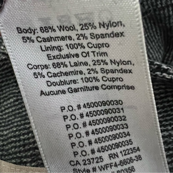 Aritzia Wilfred Jallade Wool Blend Gray Tweed Tie Belt Straight Leg Trousers 2 - Picture 15 of 16